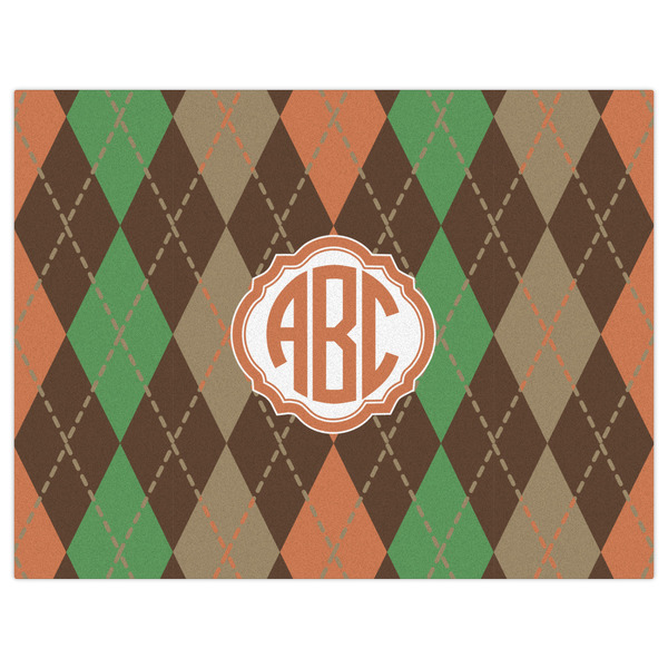 Brown Argyle Indoor / Outdoor Rug - 6'x8' - Front Flat