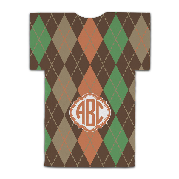 Brown Argyle Jersey Bottle Cooler - BACK (flat)