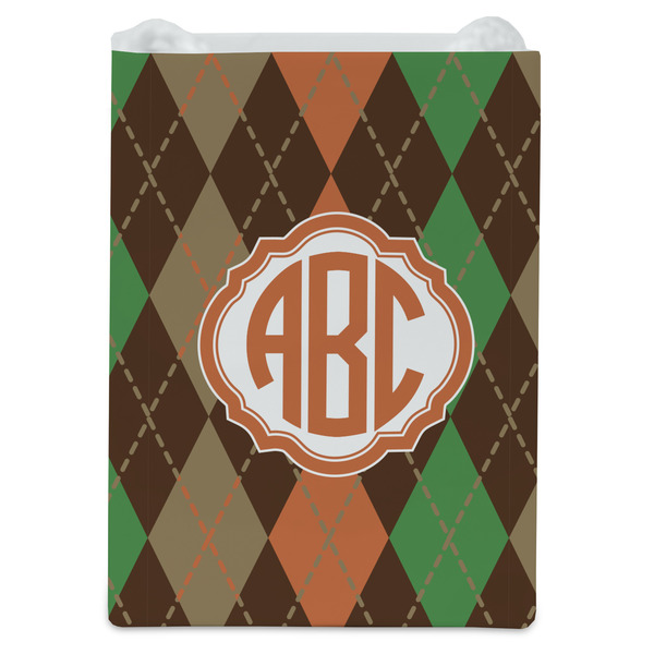 Brown Argyle Jewelry Gift Bag - Gloss - Front
