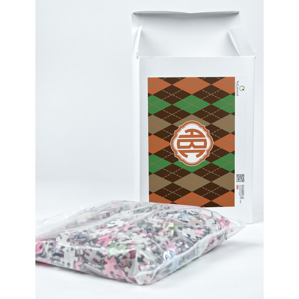 Brown Argyle Jigsaw Puzzle 1014 Piece - Box