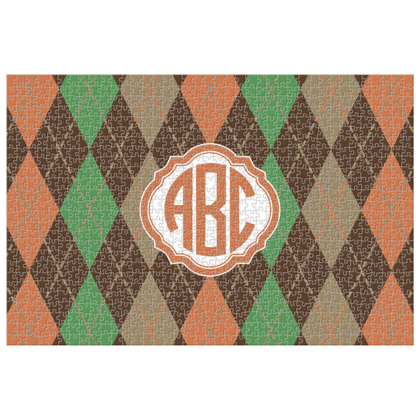 Custom Brown Argyle 1014 pc Jigsaw Puzzle (Personalized)