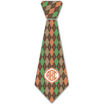Brown Argyle Iron On Tie - 4 Sizes w/ Monogram