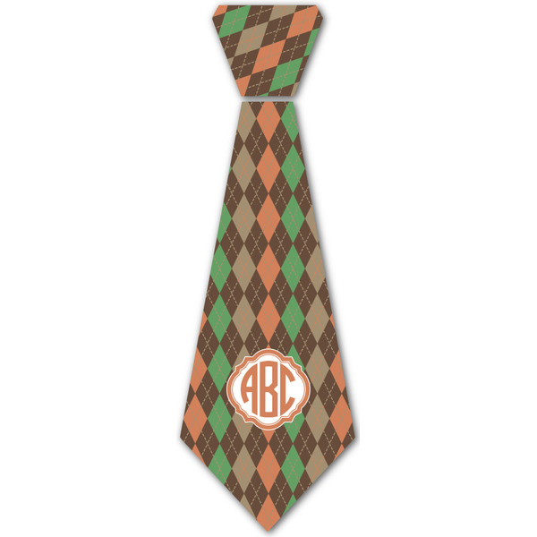 Custom Brown Argyle Iron On Tie - 4 Sizes w/ Monogram