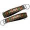 Brown Argyle Key-chain - Metal and Nylon - Front and Back