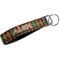 Brown Argyle Webbing Keychain FOB with Metal