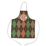 Brown Argyle Kid's Apron - Medium (Personalized)