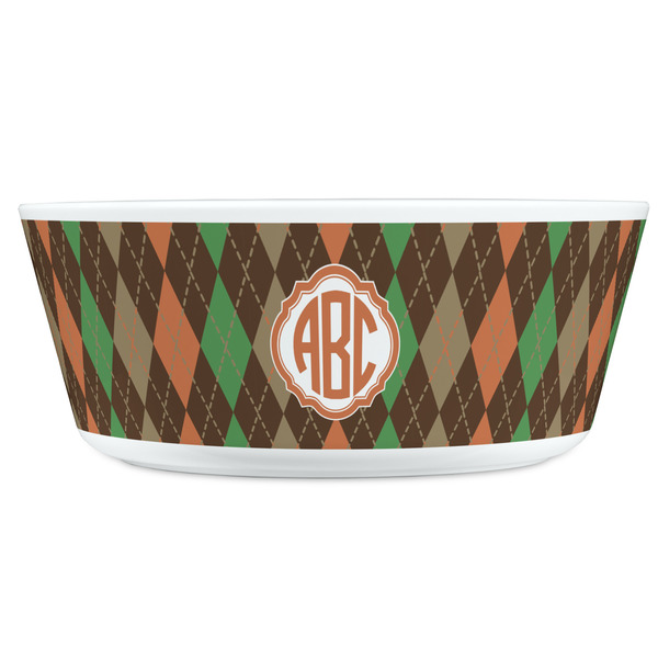 Brown Argyle Kids Bowls - FRONT