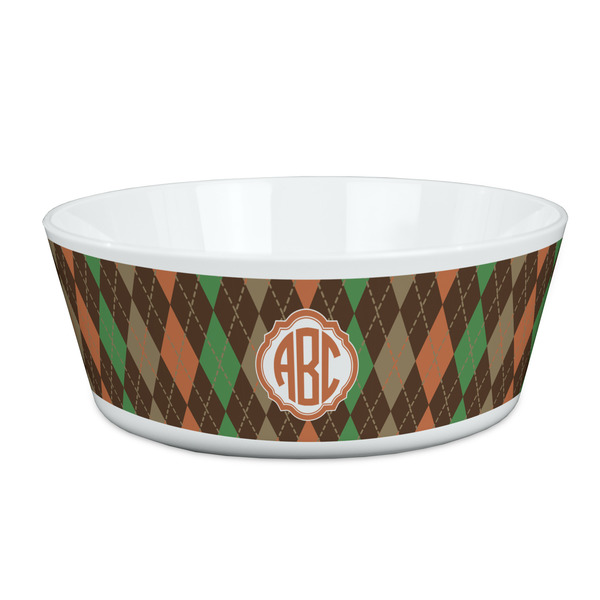 Custom Brown Argyle Kid's Bowl (Personalized)