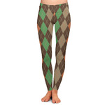 Brown Argyle Ladies Leggings - Extra Small