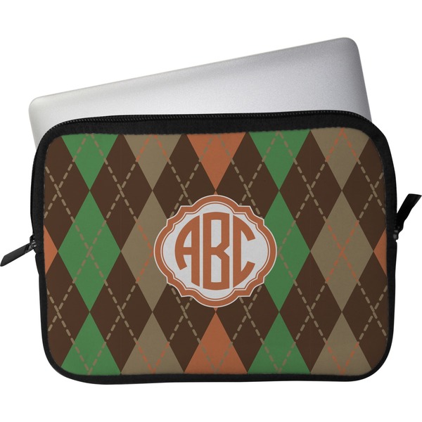 Custom Brown Argyle Laptop Sleeve / Case - 15" (Personalized)