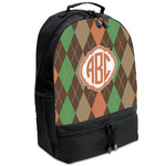 Brown Argyle Backpacks - Black (Personalized)
