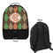 Brown Argyle Large Backpack - Black - Front & Back View