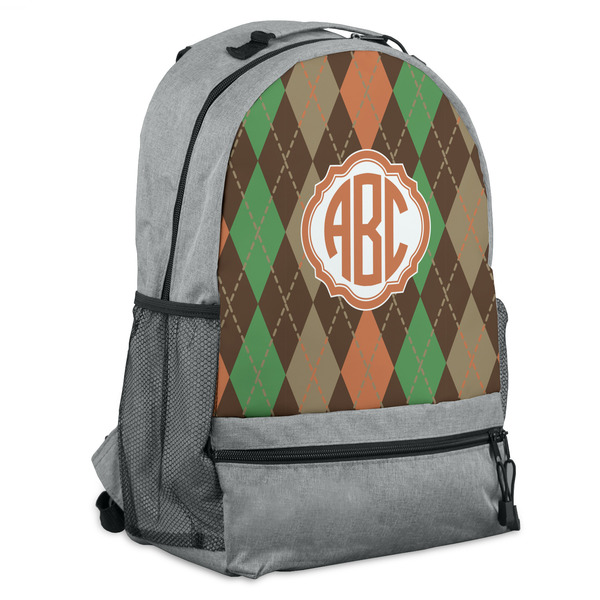 Custom Brown Argyle Backpack (Personalized)
