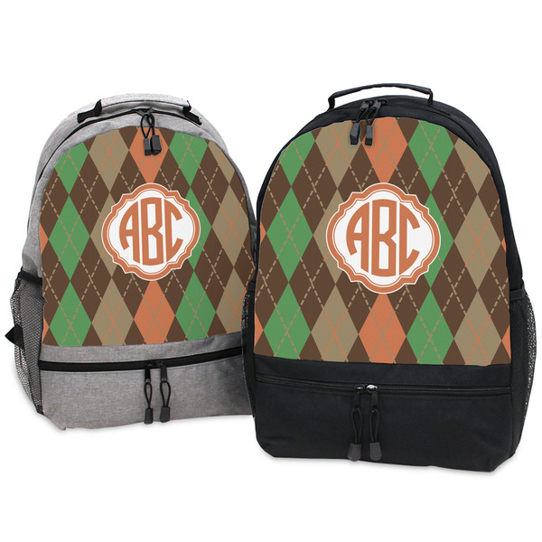 Brown Argyle Large Backpacks - Both