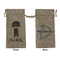Brown Argyle Large Burlap Gift Bag - Front & Back (Personalized)