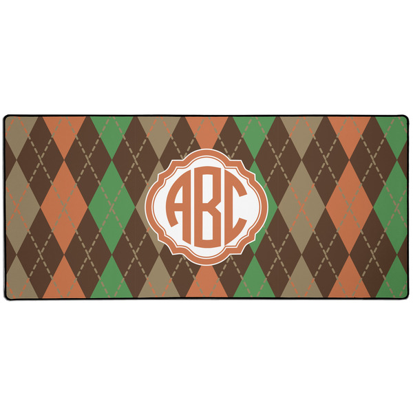 Custom Brown Argyle Gaming Mouse Pad (Personalized)