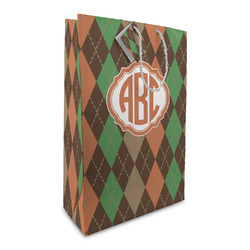 Brown Argyle Large Gift Bag (Personalized)