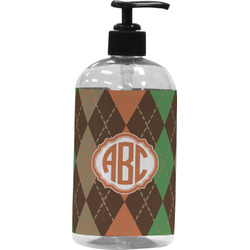 Brown Argyle Plastic Soap / Lotion Dispenser (Personalized)