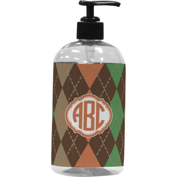 Custom Brown Argyle Plastic Soap / Lotion Dispenser (Personalized)