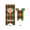 Brown Argyle Large Phone Stand - Front & Back