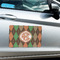 Brown Argyle Large Rectangle Car Magnets- In Context