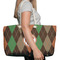 Brown Argyle Large Rope Tote Bag - In Context View