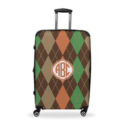 Brown Argyle Suitcase - 28" Large - Checked w/ Monogram