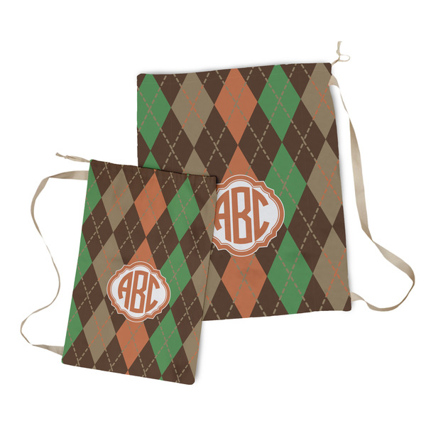 Brown Argyle Laundry Bag - Both Bags