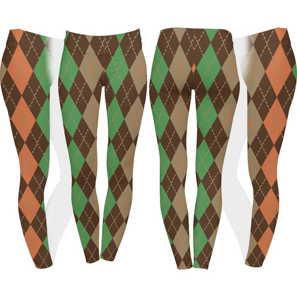 Brown Argyle Leggings Turn Around - Apvl