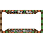 Brown Argyle License Plate Frame - Style A (Personalized)