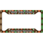 Brown Argyle License Plate Frame (Personalized)