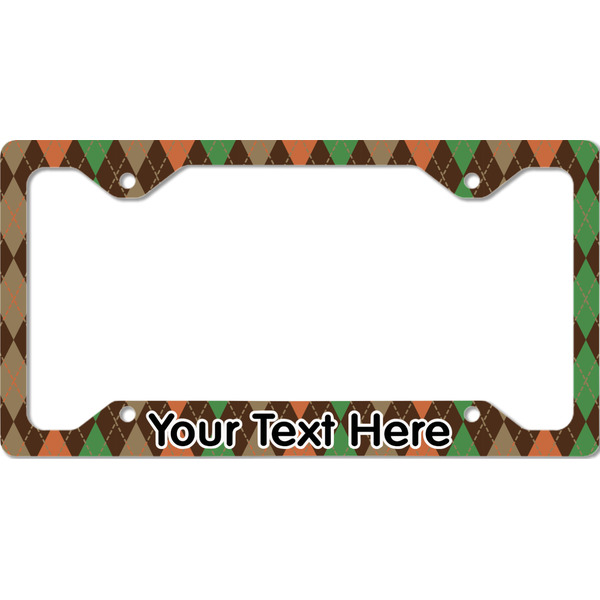 Brown Argyle License Plate Frame - Style C