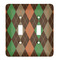 Brown Argyle Light Switch Cover (2 Toggle Plate)
