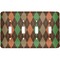 Brown Argyle Light Switch Cover (4 Toggle Plate)