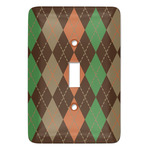 Brown Argyle Light Switch Cover (Single Toggle)