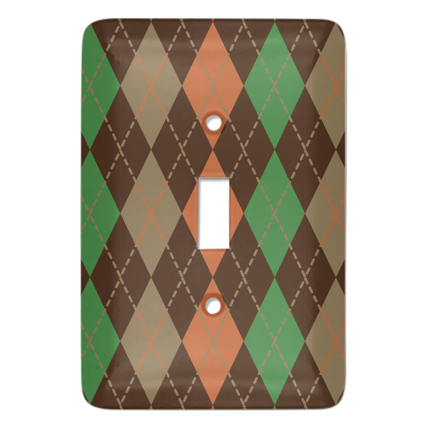 Custom Brown Argyle Light Switch Cover (Single Toggle)