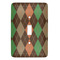 Brown Argyle Light Switch Cover (Single Toggle)