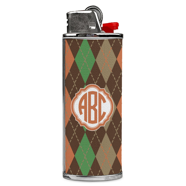Custom Brown Argyle Case for BIC Lighters (Personalized)