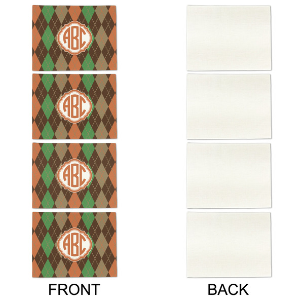 Brown Argyle Linen Placemat - APPROVAL Set of 4 (single sided)