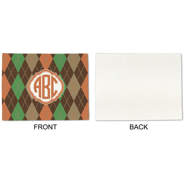 Brown Argyle Linen Placemat - APPROVAL Single (single sided)