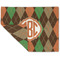 Brown Argyle Linen Placemat - Folded Corner (double side)