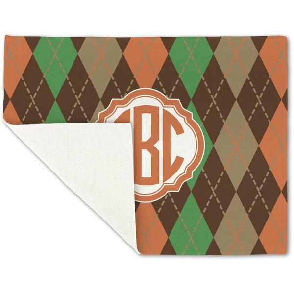Brown Argyle Linen Placemat - Folded Corner (single side)