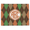 Brown Argyle Single-Sided Linen Placemat - Single w/ Monogram