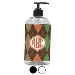 Brown Argyle Plastic Soap / Lotion Dispenser (Personalized)