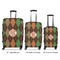 Brown Argyle Luggage Bags all sizes - With Handle