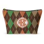 Brown Argyle Makeup Bag (Personalized)