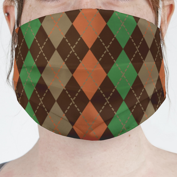 Custom Brown Argyle Face Mask Cover
