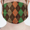 Brown Argyle Face Mask Cover (Personalized)