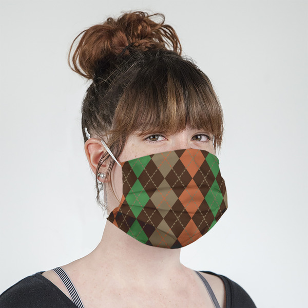 Brown Argyle Mask - Quarter View on Girl