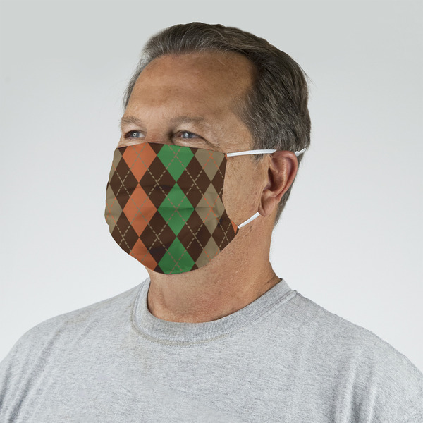 Brown Argyle Mask - Quarter View on Guy